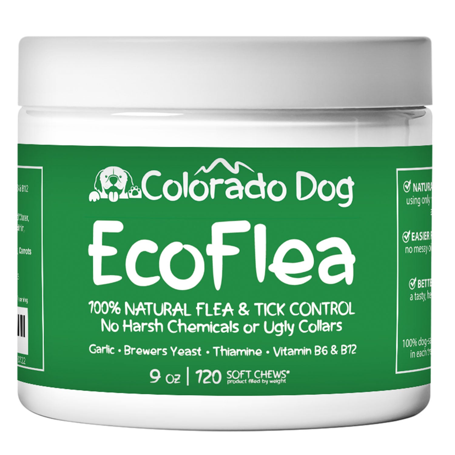 EcoFlea - all Natural Chewable Dog Treats for Flea and Tick Treatment and Prevention